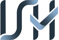 Logo com degradê azul escuro da Ish